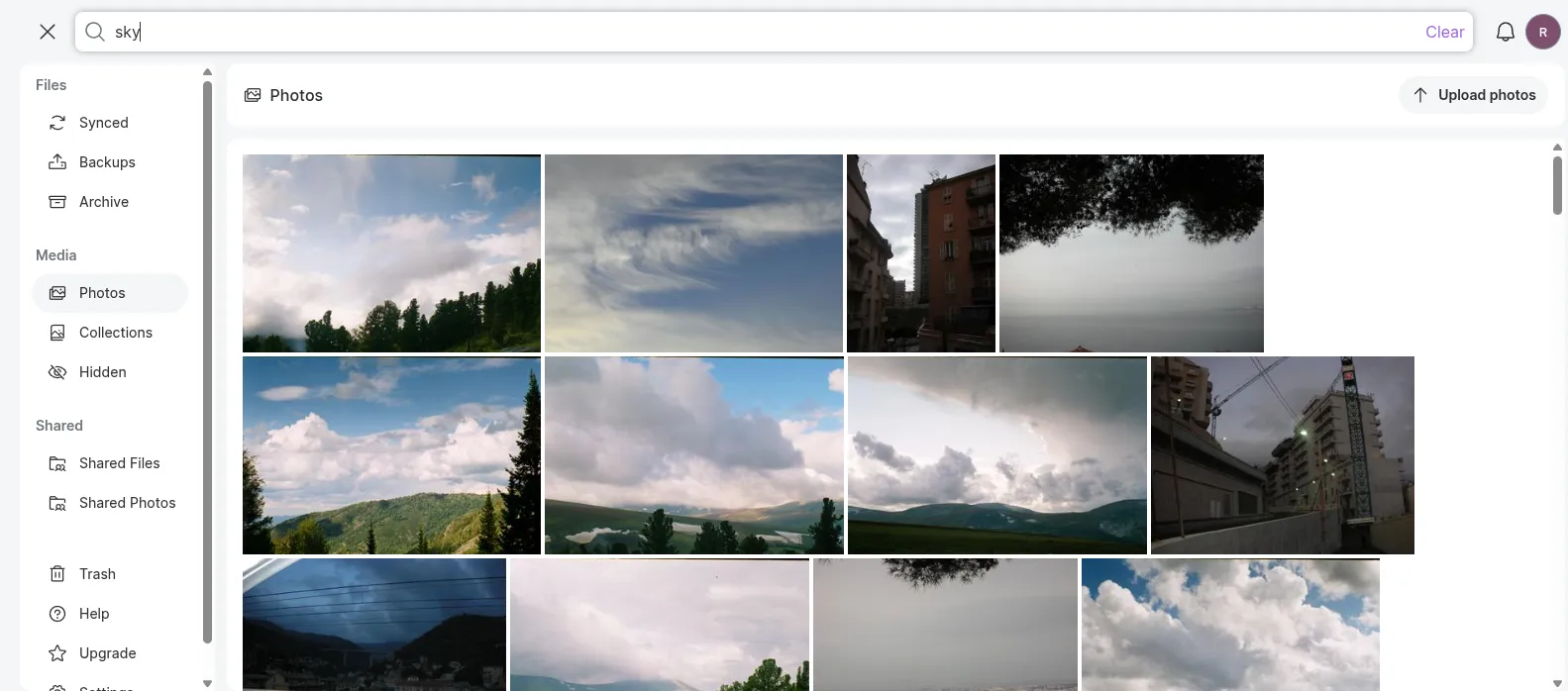 Example of photo search by context in Jottacloud