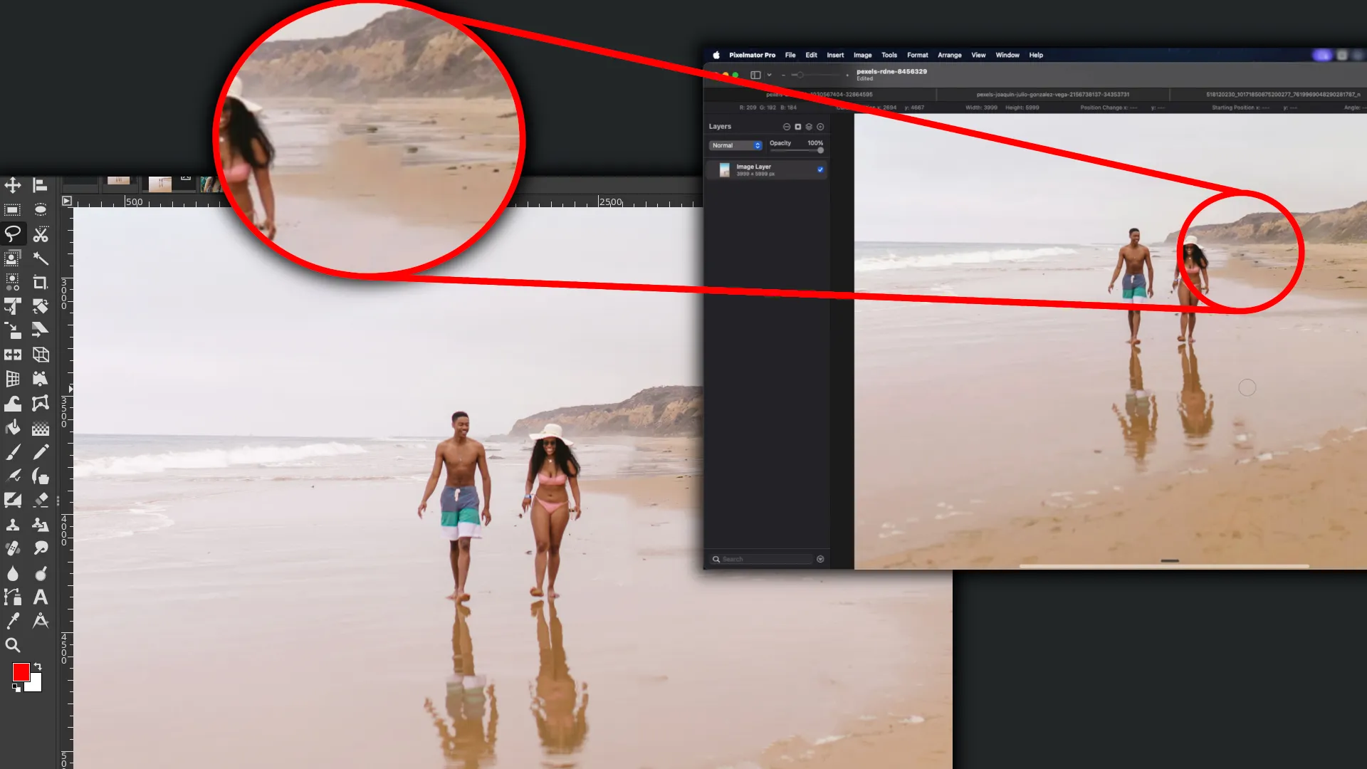 Comparing the Resynthesizer plugin in GIMP with Pixelmator Pro