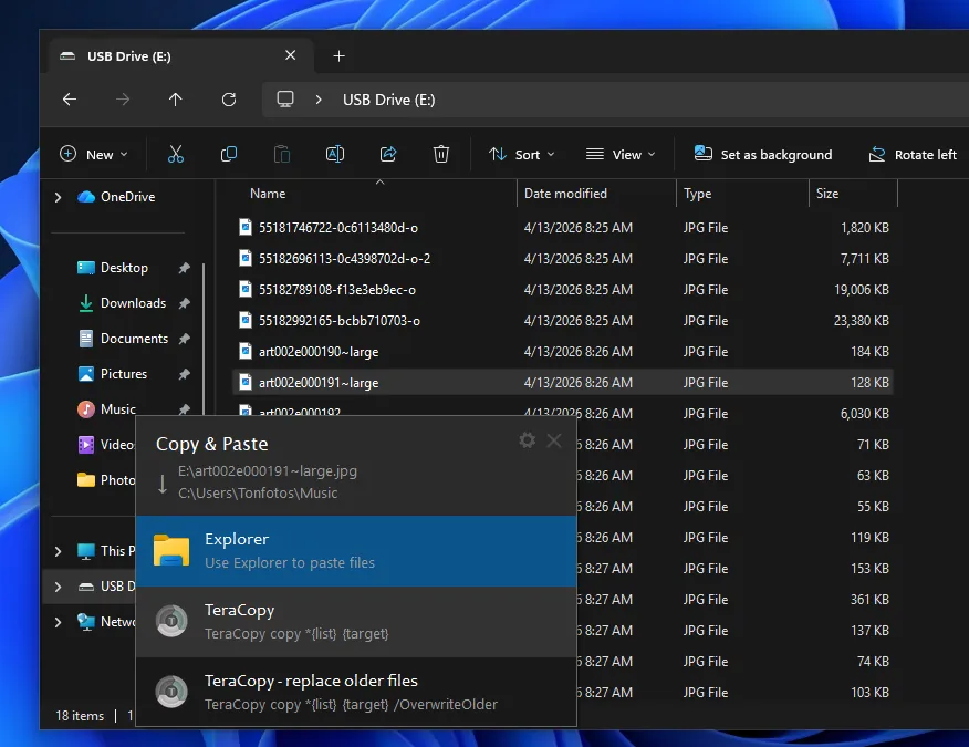 TeraCopy-Integration in den Windows Explorer