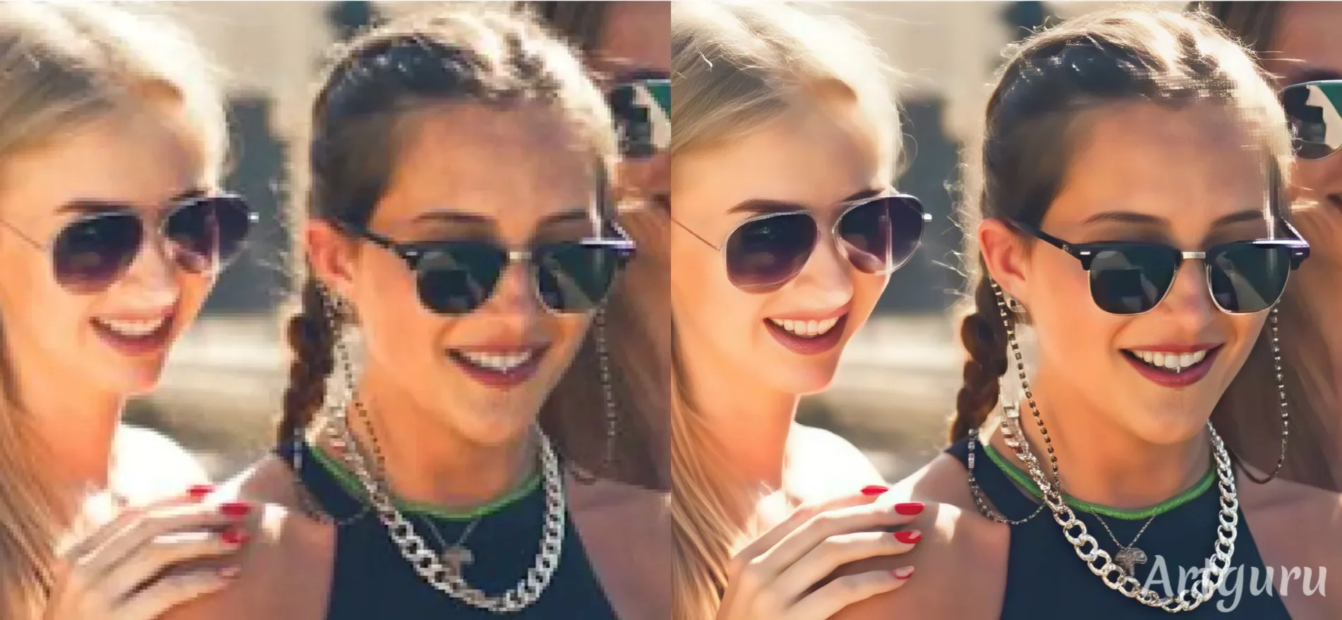 Пример работы сервиса по улучшению качества фотографий Artguru