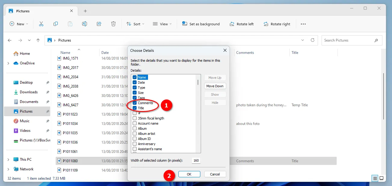 Adding a view for the Comment and Title fields