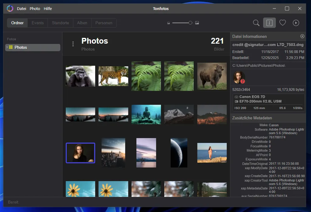 Tonfotos-App-Bildschirm