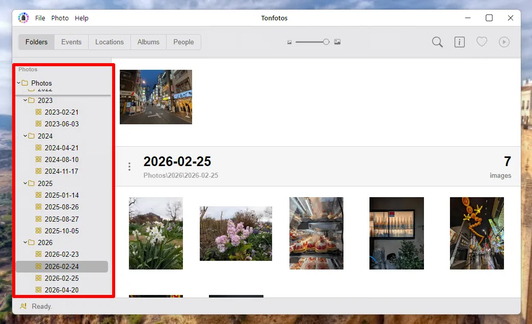TonfotosSyncでiPhoneから写真をエクスポートした結果