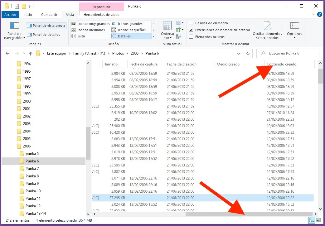 Scrollen durch sortierte Bilder