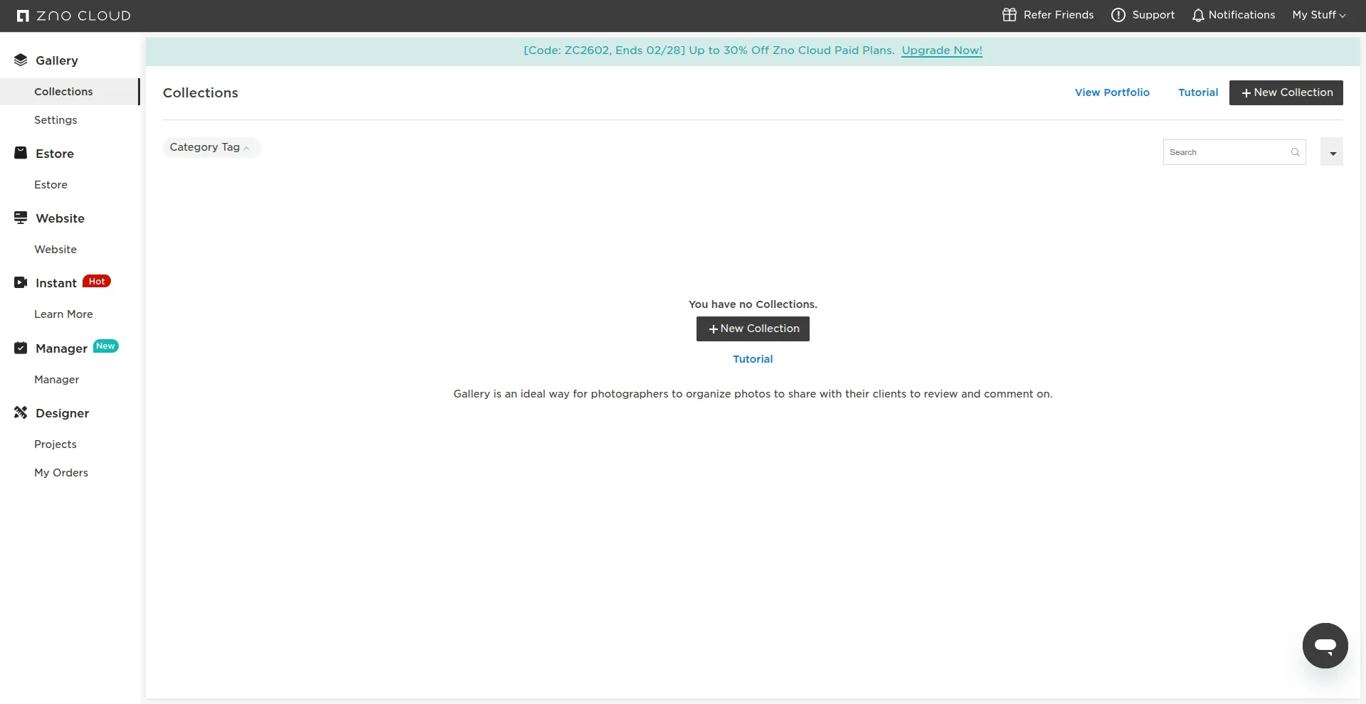 Zno Cloud service control panel