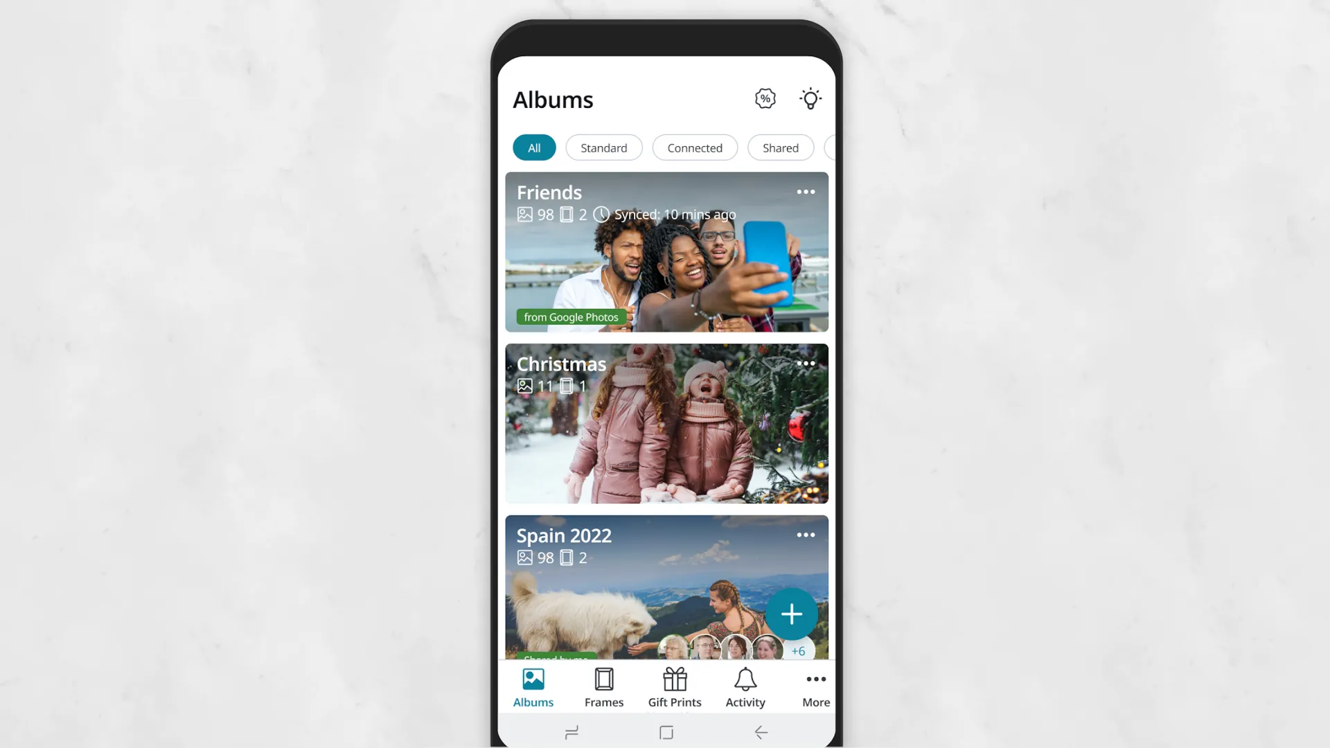 Albums photo dans l'application Nixplay